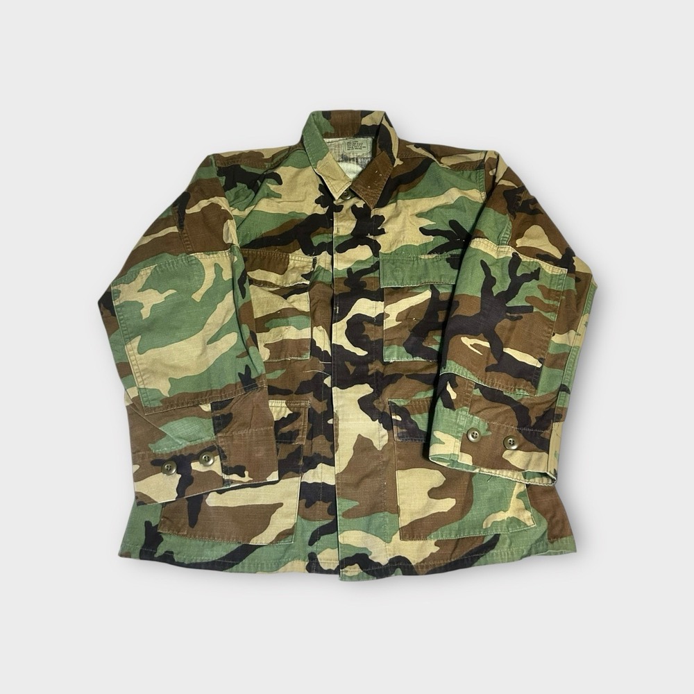 Vintage US Army‎ Woodland Camo BDU Jacket Ripstop Small X-Short 8415-01-390-9646